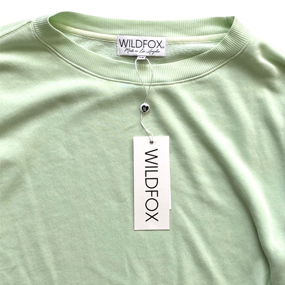 Wildfox Nwt $108 Roadtrip Crew Neck French Terry Oversized Sweatshirt Shore S - Picture 2 of 3